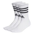 adidas 3-Stripes Cushioned Crew Socks White M