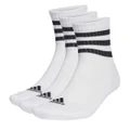 adidas 3-Stripes Cushioned Mid-Cut Socks White S