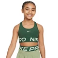 Nike Pro Kids Swoosh Sports Bra Green S