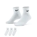 Nike Cushion Quarter Running 3 Pack Socks White L - WMN 10-13/MEN 8-12