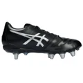 Asics Lethal Warno ST3 Rugby Boots Black/Silver US Mens 13 / Womens 14.5