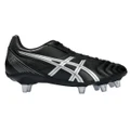Asics Lethal Tackle Rugby Boots Black/Silver US Mens 9.5 / Womens 11