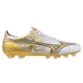 Mizuno Alpha Elite Football Boots White/Gold US Mens 9.5 / Womens 11