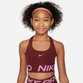 Nike Girls Dri-FIT Swoosh Sports Bra Red XS