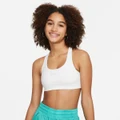 Nike Girls Dri-FIT Swoosh Sports Bra White XL