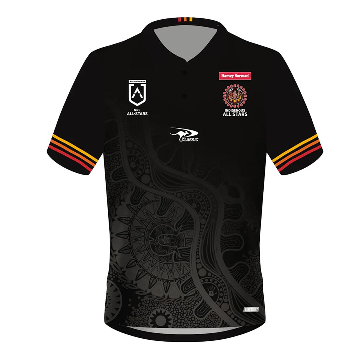 Indigenous All Stars 2024 Mens Performance Polo Black/Red L