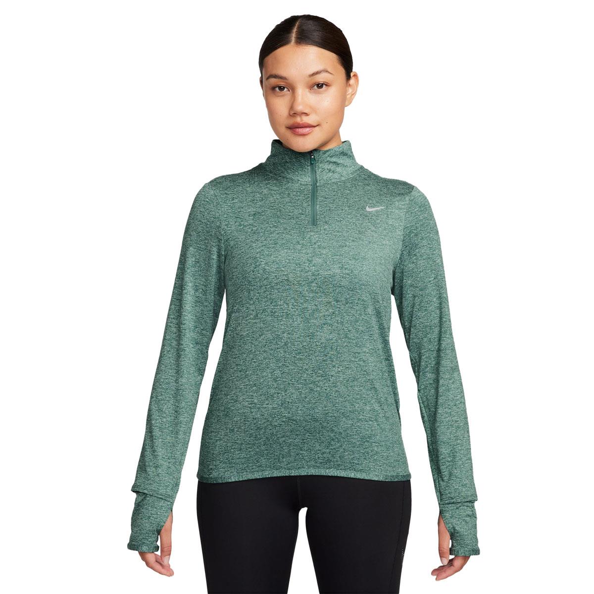 Nike Womens Dri-FIT Swift Element UV 1/2 Zip Running Top Green XL