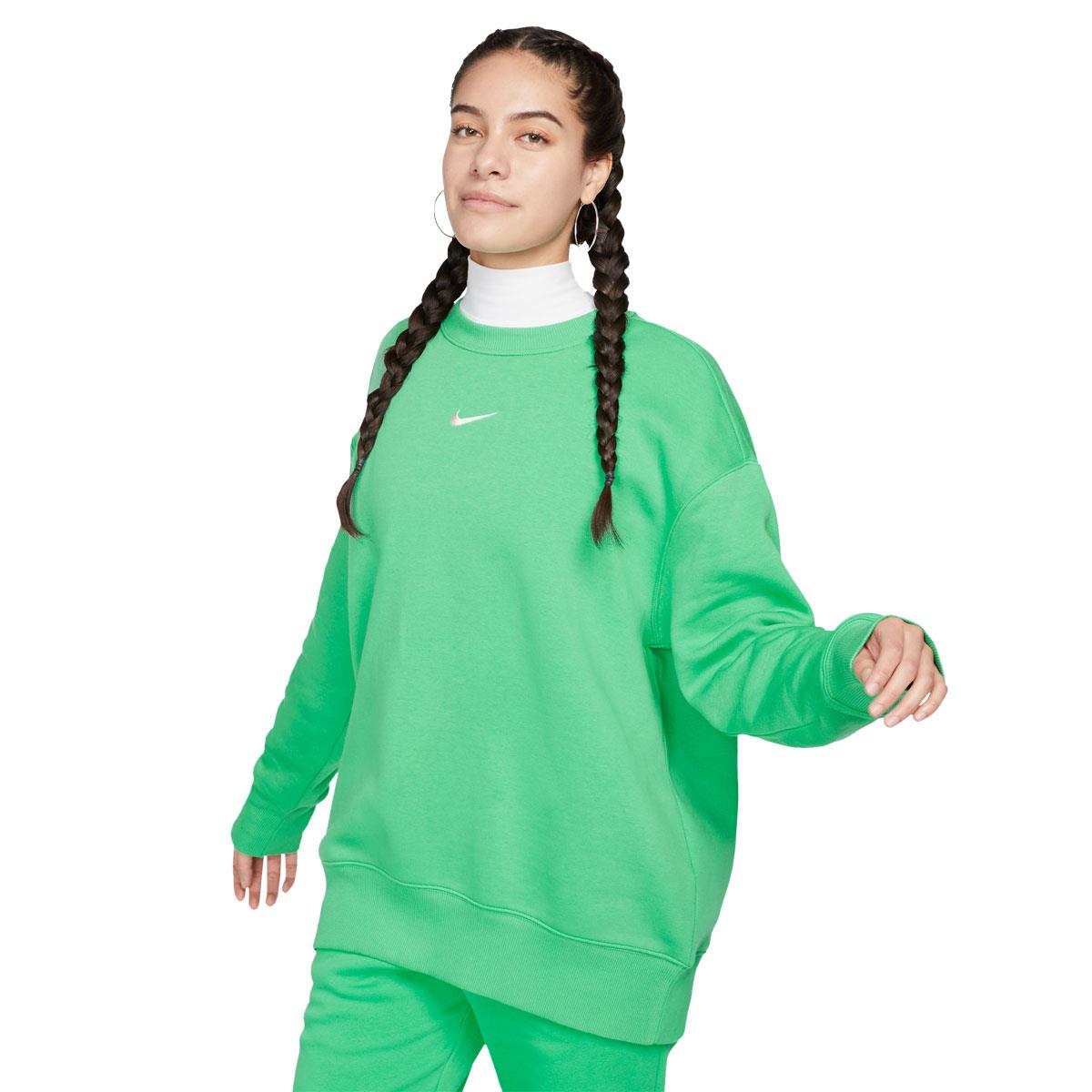 Nike Womens Sportswear Phoenix Fleece Oversized Crewneck Sweatshirt Green L