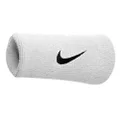 Nike Swoosh Double Wide Wristband White/Black OSFA