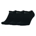 Nike Unisex Cotton Cushion No Show 3 Pack Socks Black XS - YTH 3Y-5Y/WM 4-6