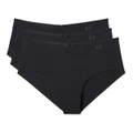 Under Armour Womens Pure Stretch Seamless Hipster Printed Briefs 3 Pack Black XL