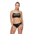 Speedo Womens Endurance+ Swim Crop Top Black / White 8 8
