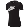 Nike Womens Sportswear Essential Icon Futura Tee Black / White S