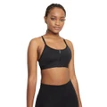 Nike Womens Dri-FIT Indy Zip Front Sports Bra Black XS