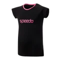 Speedo Girls Cap Sleeve Sun Top Black/Pink 6