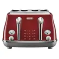 Delonghi Icona Capitals 4 Slice Toaster - Tokyo Red