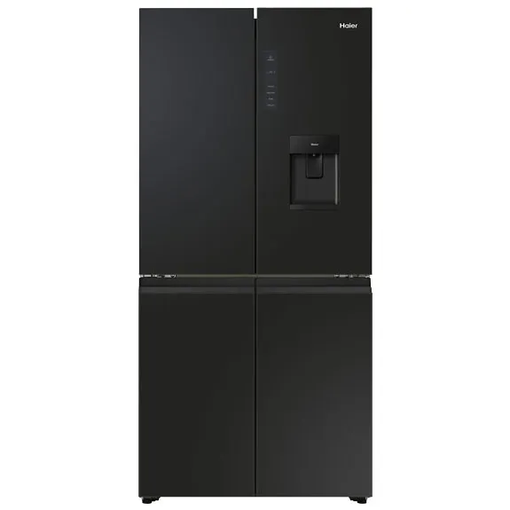Haier 508L Quad Door Fridge Freezer with Water Dispenser - Black (600 Series) - HRF580YHC