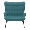 Replica Featherston Sofa 2 Seater Teal and Walnut