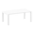 White Vegas Outdoor Dining Table by Siesta - Medium 180 cm or 220 cm - Made in Europe