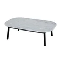 Nordic Marble Coffee Table - Black Timber Legs