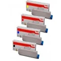 Genuine 4 Pack OKI MC860 Toner Cartridge Bundle (44059237-44059240)