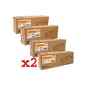 Genuine 8 Pack OKI MC873 Toner Cartridge Bundle (45862832, 45862828-45862830)