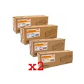 Genuine 8 Pack OKI MC853 Toner Cartridge Bundle (45862841-45862844)