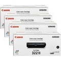 Genuine 4 Pack Canon LBP9100CDN Toner Cartridge Bundle (CART322BKII ,C,M,Y)