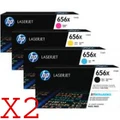 Genuine 8 Pack HP 656X LaserJet Ent M652/M653 Toner Cartridge Bundle (CF460X, CF461X, CF462X, CF463X)