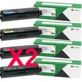Genuine 8 Pack Lexmark C3326DW/MC3326adwe Return Programme Toner Cartridge Bundle
