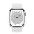 Refurbished Apple Watch Series 8 GPS + Cellular, 41mm Silver Aluminium Case with S/M White Sport Band - FP4A3ZP/A