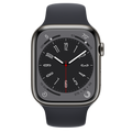 Refurbished Apple Watch Series 8 GPS + Cellular, 45mm Graphite Stainless Steel Case with S/M Midnight Sport Band - FNKU3ZP/A