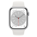 Refurbished Apple Watch Series 8 GPS, 45mm Silver Aluminium Case with S/M White Sport Band - FP6N3ZP/A