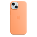 Apple iPhone 15 Silicone Case with MagSafe — Orange Sorbet - MT0W3FE/A