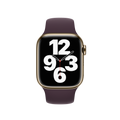 Refurbished Apple Watch Series 7 GPS + Cellular, 41mm Gold Stainless Steel Case with Dark Cherry Sport Band - FKHY3X/A
