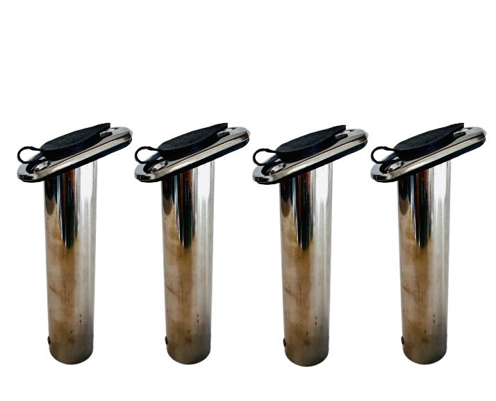 4X 20 Degree Stainless Rod Holder with Rubber Cap