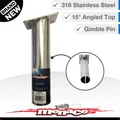 Boat Rod Holder - 316 Stainless Gimble Pins - 15 Degree Angled