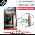 Recharge Kit - Co2 Gas Refill Cylinder with Clips for Life Jacket