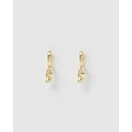 Izoa - Number 5 Huggie Earrings - Jewellery (Gold) Number 5 Huggie Earrings