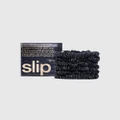 Slip - slip pure silk skinny scrunchies - Hair (Black) slip pure silk skinny scrunchies