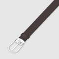 Montblanc - Horseshoe Shiny Stainless Steel Pin Buckle Belt - Belts (Black) Horseshoe Shiny Stainless Steel Pin Buckle Belt