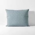 Aura Home - Chambray Quilted European Pillowcase - Home (Blue) Chambray Quilted European Pillowcase