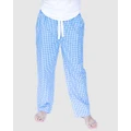 Sant And Abel - Men's Hepburn Gingham Light Blue PJ Pants - Sleepwear (Light Blue) Men's Hepburn Gingham Light Blue PJ Pants