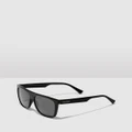 Hawkers Co - HAWKERS Black RUNWAY Sunglasses for Men and Women UV400 - Square (Black) HAWKERS - Black RUNWAY Sunglasses for Men and Women UV400