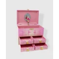 Pink Poppy - Romantic Ballet Girl's Pink Musical Jewellery Storage Box with Spinning Ballerina - Novelty Gifts (Dusty pink) Romantic Ballet Girl's Pink Musical Jewellery Storage Box with Spinning Ballerina