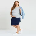 Angel Maternity - Maternity Bodycon Side Ruching Skirt - Pencil skirts (Navy) Maternity Bodycon Side Ruching Skirt