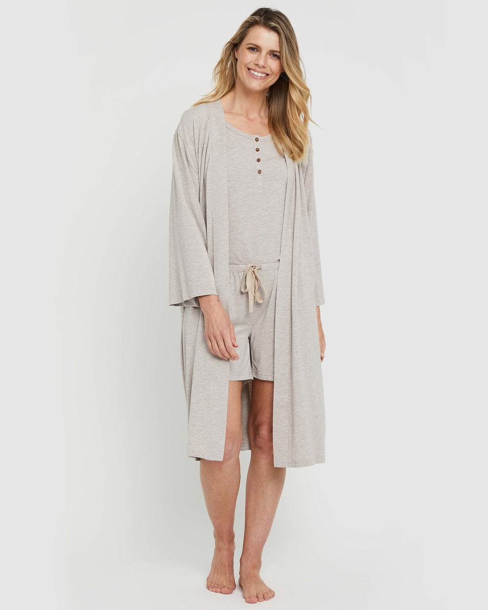 Bamboo Body - Sleepwear Robe - Sleepwear (Oatmeal) Sleepwear Robe