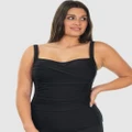 B Free Intimate Apparel - Ruched Bust Swim Tankini Top - Bikini Set (Black) Ruched Bust Swim Tankini Top