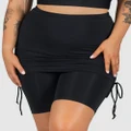 B Free Intimate Apparel - Anti Chafing Swim Shorts with Skirt - Briefs (Black) Anti Chafing Swim Shorts with Skirt