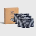 Coast Clothing - 3 Pack Stripe Boxer Briefs - Boxer Briefs (Navy/Grey) 3 Pack Stripe Boxer Briefs